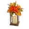 14&#x22; Battery-Operated LED Harvest Lantern with Mum Flower